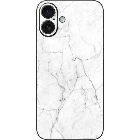 White Marble iPhone 16 Plus Skin